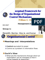 A Conceptual Framework For The Design of Organizational Control Mechanisms