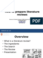 How To Prepare Literature Reviews