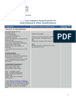 Minimum Subjects Requirements For International & Other Qualifications