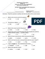 English (Grades 2 - 6) First Periodical TEst