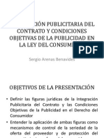 Integración Publicitaria Del Contrato y Condiciones Objetivas de La Publicidad en El Derecho Del Consumidor