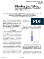 Simulation of Mono Layer Solar Cell Using COMSOL and Fabrication in Particle Controlled BAEC Clean Room