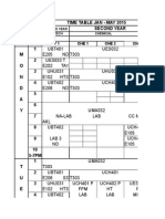 Time Table Jan - May 2015 Second Year: DAY Hour BT1 Che 1 Che 2 Che3