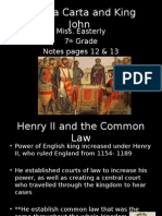 Magna Carta and King John: Miss. Easterly 7 Grade Notes Pages 12 & 13