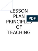 Lesson Plan Principles OF Teaching