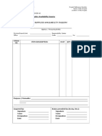 Standard Form Title: Supplies Availability Inquiry