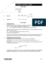 Teaching Notes - (Xiii) : Vectors