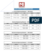 2014 - 15 Class Schedule Weekend Batches: Electronics Engineering Weekend - NW (Noida)