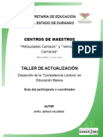 Taller Desarrollo de La Competencia Lectora en Educación Básica 2015