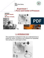 Experiment 1 Hydrostatic Force and Center of Pressure: Lecturer: T.A