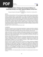 Analytical Study of Business Environments Influence To Marketing Strategy Case Study Cigarette Industry in East Java