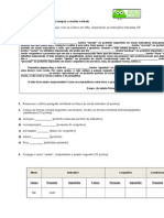 Ficha de Avaliação Sobre Tempos e Modos Verbais