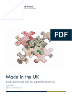 Made in The UK: Small Businesses and An Export Led Recovery