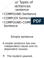 SIMPLE Sentence - COMPOUND Sentence - COMPLEX Sentence - Compound-Complex Sentence