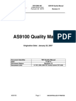 AS9100 Quality Manual: Origination Date: January 25, 2007