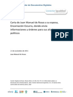 Carta de Juan Manuel de Rosas A Su Esposa, Encarnación Ezcurra, Donde Envía Informaciones y Órdenes para Sus Aliados Políticos