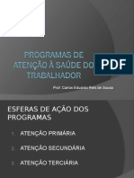 Programas de Atenção A Saúde Do Trabalhador 2012