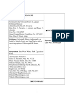 Opening Brief in Fleury Vs Intrawest / Winter Park Ski Area, Wrongful Death Lawsuit Over Death of Christopher Norris, Filed To Colorado Supreme Court