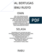 Jadual Bertugas 1 Ibnu Rusyd