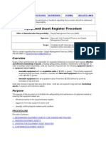 Equipment Asset Register Procedure