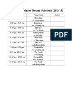 Futsal Preliminary Round Schedule