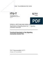 Itu-T: Functional Description of The Signalling Connection Control Part