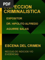 Inspeccion Criminalistica: Expositor Dr. Hipolito Alfredo Aguirre Salas