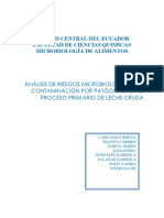 Informe Analisis de Riesgos de Patogenos en Proceso de Leche Cruda