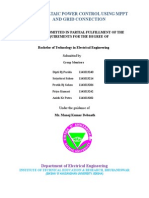 And Grid Connection: Photovoltaic Power Control Using MPPT