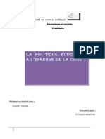 Mémoire La Politique Budgéaire Face À La Crise