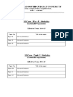 .-I, II Advanced Statistics (External)