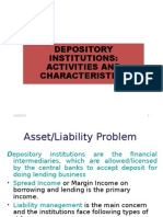 Depository Institutions: Activities and Characteristics