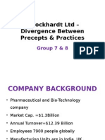 Wockhardt LTD Divergence Between Precepts