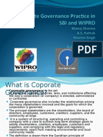 Corporate Governance Practice in SBI and WIPRO