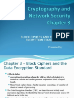 Block Ciphers and The Data Encryption Standard Presented by