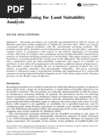 Fuzzy Screening For Land Suitability Analysis: Jacek Malczewski