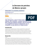 Monografía Derrame de Petróleo Del Golfo de Mexico