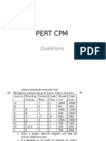 Pert CPM: Questions