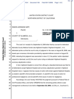 Sapp v. County of Alameda Et Al - Document No. 106