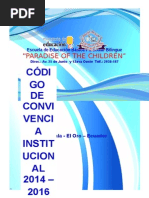 Paraiso de Los NIños - Codigo de Convivencia 2014