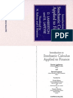 Damien Lamberton, Bernard Lapeyre, Nicolas Rabeau, Francois Mantion Introduction To Stochastic Calculus Applied To Finance 1996