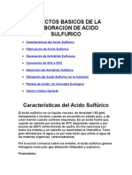 Aspectos Basicos de La Elaboracion de Acido Sulfurico