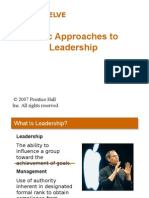 Basic Approaches To Leadership: Twelve