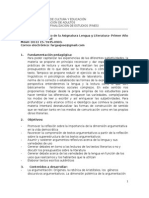 Proyecto Pedagógico de La Asignatura Lengua y Literatura - Primer Año