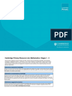 Cambridge Primary Maths Resource List Stages 1 To 3