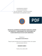 Análisis de Las Pérdidas de Nitrógeno Líquido en El Sistema de Transporte y Almacenamiento Del Departamento de Fluidos Industriales de Una Planta Siderúrgica