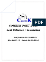 COMEDK PGET 2015 Counselling Procedure