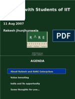 Rakesh Jhunjhunwala Latest Presentation 