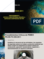 Procedimientos Criticos de Pemex 035 Espacios Confinados