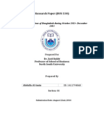 Research (Paper ( (BUS (530) (: Economic Conditions of Bangladesh During October 2013-December 2013